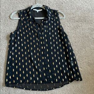 Collective Concepts Black Sheer Buttoned Blouse